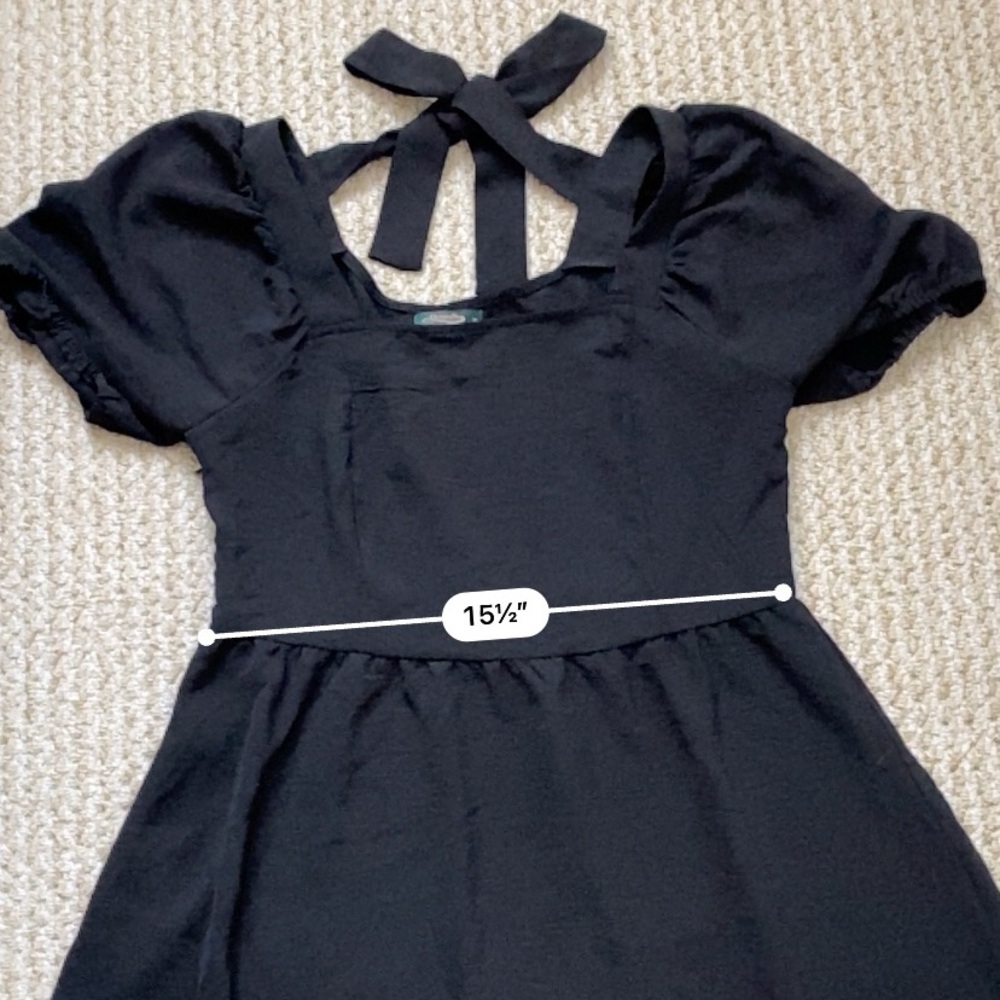 OFEEFAN | Women Puff Sleeve Square Neck Tie In Back Dress M - Picture 14 of 17
